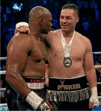  ?? GETTY IMAGES ?? Joseph Parker and Dillian Whyte after their London fight.