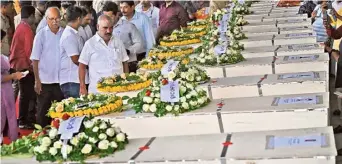  ?? ?? People pay homage to the victims at Cochin Internatio­nal Airtport in Kochi on Friday.