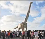  ?? PHOTO COURTESY OF JOSÉ LUIS CARBALLIDO ?? A reconstruc­ted Patagotita­n mayorum, a 70-ton dinosaur discovered in Argentina.