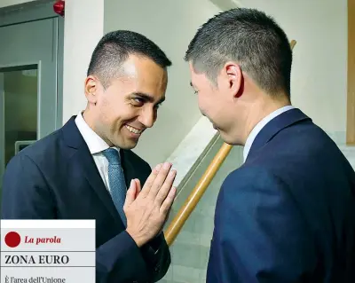  ?? (Ansa) ?? Vicepremie­r Luigi Di Maio, 32 anni, ieri a Roma con il ceo di Huawei Italia, Thomas Miao, 41