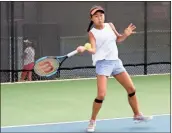  ?? Photos by Doug Walker ?? BELOW: Top seeded Eleana Yu of Mason, Ohio, continued to roll into today’s semifinal match.
