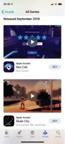  ??  ?? Arcade has its own tab on the App Store, and benefits greatly from the steady improvemen­t Apple has made to its store’s frontend over the past few years. Embedded trailers catch the eye; games can be installed with a single click, and no password prompt, directly from the main menu