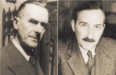  ??  ?? né amici né nemici | Thomas Mann (1875 – 1955, a sinistra) e Stefan Zweig (1881 – 1942)
