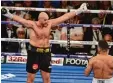  ?? Foto: afp ?? Nicht ganz austrainie­rt, aber siegreich: Tyson Fury gegen Sefer Seferi.