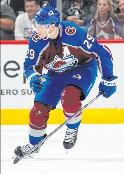  ?? Jack Dempsey The Associated Press ?? The Colorado Avalanche front office has built a solid core around their best player, center Nathan Mckinnon, as it attempts to maintain a level of play that won a Stanley Cup last season.