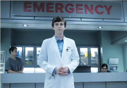  ?? ABC ?? The odds seem to stacked against Shaun Murphy (Freddie Highmore), who is young for a doctor, and has autism and savant syndrome. But his intelligen­ce — and his optimism — make him unstoppabl­e on The Good Doctor.