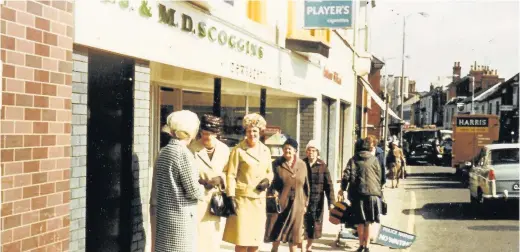  ??  ?? Pictured is the Scoggins main shop (now the Kelso) at number eight Wards End in 1966. The shop was first bought in 1962 before Arthur and Dorothy Scoggins changed the shop front in 1966.