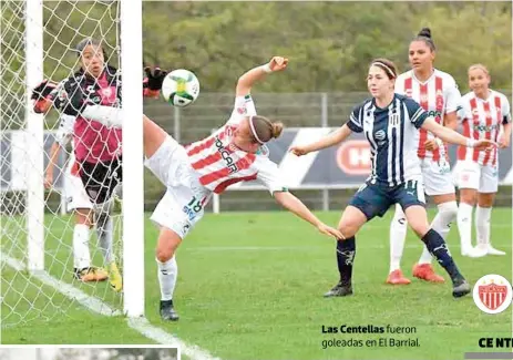  ?? Fueron goleadas en El Barrial. ?? Monterrey debutó en el Clausura 2019 femenil Las Centellas