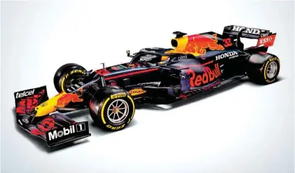  ?? RED BULL ?? Esta es la imagen del nuevo auto de Red Bull, contendien­te al título en 2021.