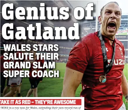  ?? INPHO/DAN SHERIDAN ?? Roar emotion: Alun Wyn Jones shows his pride after Wales’ triumph in Cardiff