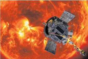  ?? Photo / Nasa ?? An artist’s rendering of the Parker Probe approachin­g the Sun.