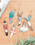  ?? BALLARD DESIGNS VIA AP ?? Ballard Designs’ “Nutcracker” collection of ornaments are handmade, handpainte­d and feature a character from the iconic holiday play.
