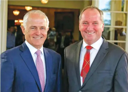  ?? Photo: ABC ?? Malcolm Turnbull and Barnaby Joyce met for an hour in Sydney after publicly criticisin­g each other.