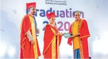  ?? ?? Founding Directors and Senior Lecturers Mr. Satheesh Kumar (Brands and Technology) and Ms. Vinodi Jayawardan­e (Academic Affairs and Operations) presenting the CODEX to the Chief Guest