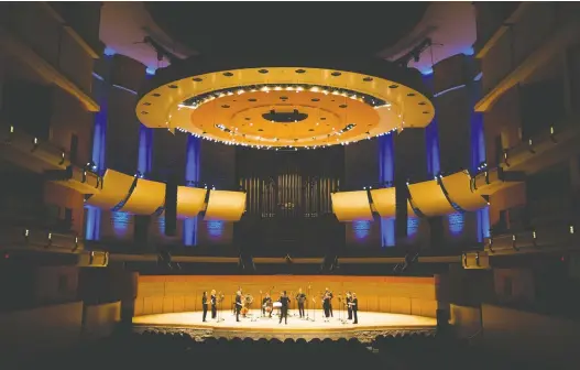  ?? PHOTOS: GREG SOUTHAM ?? Members of the Edmonton Symphony Orchestra rehearse June 17 for a virtual concert at the Winspear Centre, which usually hosts 80 concerts a year.