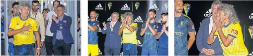  ??  ?? MODELO. Mágico González fue el más aclamado por la noche en el Ramón de Carranza en la presentaci­ón de las nuevas camisetas del Cádiz.