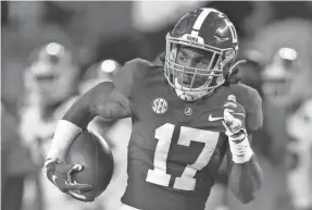  ?? GARY COSBY JR./THE TUSCALOOSA NEWS ?? Alabama receiver Jaylen Waddle’s availabili­ty for the title game will be a game-time decision, coach Nick Saban said.