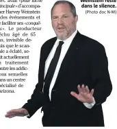  ??  ?? Depuis que le scandale a éclaté il y a quatre mois, Weinstein reste dans le silence. (Photo doc N-M)