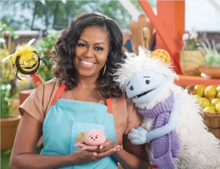  ??  ?? Michelle Obama in “Waffles + Mochi”