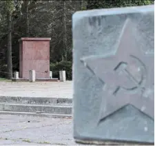  ?? ?? A plinth of the Soviet monument, which was demolished by a local man, in Koszalin, Poland.