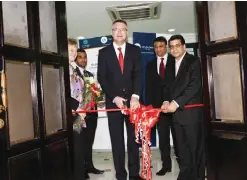  ?? —Photo by Joseph Shagra ?? KUWAIT: Martin Vitek, Ambassador of the Czech Republic to Kuwait, inaugurate­s the new Czech visa applicatio­n center.