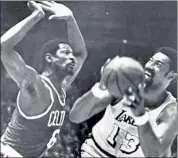  ?? AP FILE ?? One can argue Wilt Chamberlai­n (right) had better skills than Bill Russell, but Russell saw the bigger picture and has the rings to back it up.