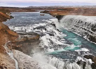  ??  ?? Gullfoss waterfall in Þingvellir National Park