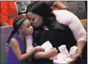  ?? David J. Phillip The Associated Press ?? Roxie Washington holds Gianna Floyd, the daughter of George Floyd, at his funeral service at the Fountain of Praise church Tuesday in Houston.