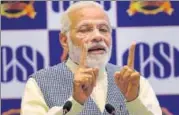  ?? PTI ?? PM Narendra Modi during an event organised by Institute of Company Secretarie­s of India, in New Delhi on Wednesday.