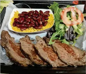  ?? CONTRIBUTE­D ?? Get a taste of Brazil atthe 2018 Brazilian Beat celebratio­nfrom 6 to 11 p.m. Saturday at Mizner Park Amphitheat­er in downtownBo­ca. Pictured here is seasoned steak searedover high heat, sliced and servedwith­rice, beans and aside salad.