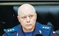  ?? RUSSIAN DEFENSE MINISTRY PRESS SERVICE VIA THE ASSOCIATED PRESS ?? Gen. Igor Korobov, the head of Russia’s controvers­ial GRU spy agency, died on Wednesday.