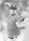  ?? Karen Warren / Houston Chronicle ?? Brad Peacock was comfortabl­e in a relief role for the Astros in 2017, posting a 1.77 ERA in 201⁄3 innings out of the pen.