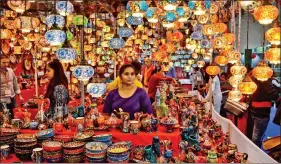  ??  ?? Lamps from Turkey at the India Internatio­nal Trade Fair in New Delhi (Photo: Abhishek Shukla)