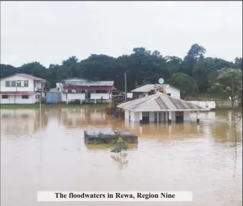  ??  ?? The floodwater­s in Rewa, Region Nine