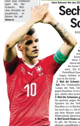  ?? KEY ?? Granit Xhaka wird heute toll spielen.