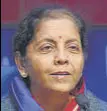  ?? MINT FILE ?? Union finance minister Nirmala Sitharaman.