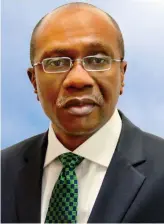  ??  ?? CBN Governor, Godwin Emefiele