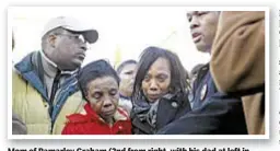  ??  ?? Mom of Ramarley Graham (2nd from right, with his dad at left in 2012) protest “foot-dragging” by U.S. Attorney Preet Bharara (below).