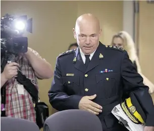  ?? Adrian Wyld / The Cana dian Press files ?? RCMP head Bob Paulson, seen in May, acknowledg­ed there are racists in
the RCMP, and urged First Nations leaders to call him with concerns.