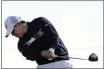  ?? MARCIO JOSE SANCHEZ — THE ASSOCIATED
PRESS ?? Si Woo Kim hits from the third tee during the final round of The American Express on the Pete Dye Stadium Course at PGA West on Sunday in La Quinta.