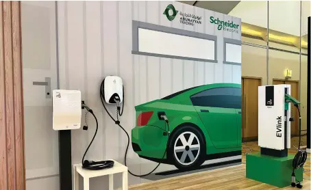  ?? ?? Throughout the event, Schneider Electric is highlighti­ng its portfolio of EVlink chargers, including its latest EVlink Smart Wallbox charging stations.