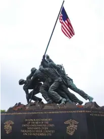  ??  ?? MARINE CORPS WAR MEMORIAL also known as the Iwo Jima Memorial.