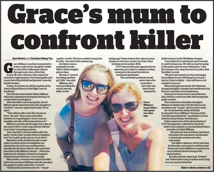  ??  ?? Grace Millane’s mum Gillian will speak via video link.