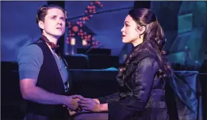  ?? Matthew Murphy / AP ?? Aaron Tveit, left, appears with Karen Olivo during a performanc­e of "Moulin Rouge! The Musical," in New York.