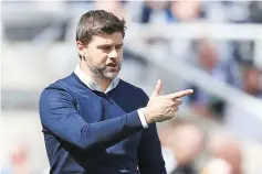 ?? Photo ?? Tottenham Hotspur’s Argentinia­n head coach Mauricio Pochettino gestures during the English Premier League football match between Newcastle United and Totenham Hotspur at St James’ Park in Newcastle-upon-Tyne, north east England on August 13, 2017.