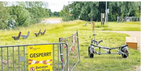  ?? FOTO: ARNULF STOFFEL ?? Der geplante Umbau am Südufer des Auesees zieht sich hin.