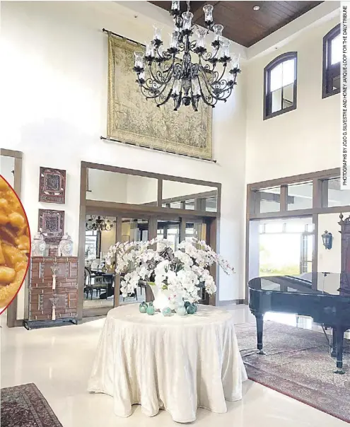  ?? ?? A GRAND piano welcomes guests at the Lhuillier’s foyer.