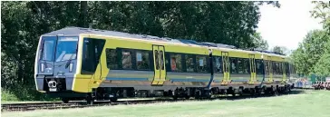  ?? IAIN SCOTCHMAN ?? Stadler-built Merseyrail EMU No. 777002 ran batterypow­ered demonstrat­ion trips at the Rail Live event at Long Marston (Warwickshi­re) in mid-June, this shot taken on June 16.