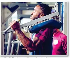  ?? INSTAGRAM ?? Lift off: Sterling working out in the City gym