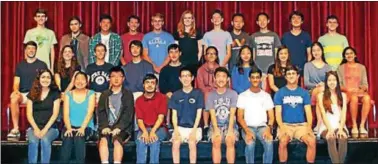  ??  ?? (Back row seated left to right): Matthew Chodaczek, David Lavecchia, Patrick Liu, Nathan Shreve, Zachary Kathol, Lauren Harris, Conor Gourley, Jason Tu, Richard Xu, Michael Fan and Alexander Kay. (Middle row seated left to right): Maxwell Amsterdam,...